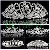 2020 Ny ankomst Fashion Koreansk Rhinestone Crystal Tiara Crown Bridal Wedding Tillbehör Gratis frakt
