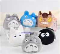 Conjunto de 6 unids My Vecino Totoro Mini Peluche Colgantes Toys Totoro Cat Bus Kurosuke Habas llenas de felpa