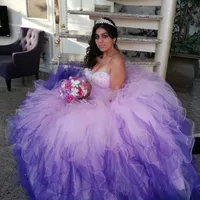 Classical Lilac Quinceanera Dresses Elegant Beaded Prom Dresses Ball Gown Sweetheart Tulle Vestidos De Cóctel Formal Dress Sweet 16 Dresses