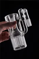 Gaminahs 18 mm verres de receveur de cendres simples Ashcatcher 12 bras arbre bras en ligne Perc de 14 mm joints à angle droit 14 mm Bong en verre