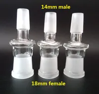 1 Pcs Glass Bong Adapter 14mm Male to 18.8 mm Female Glass attachment for Glass bubbler Water Pipe Connector