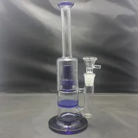 11.5 인치 Glass Bong Hookah Blue Color Honycomb to UFO Perc 워터 파이프