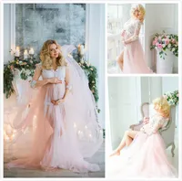 Robes de mariée de maternité spéciales roses Sexy V Cou Tulle Dentelle Robes de mariée de pays pas cher Berta manches de mariée robe de mariée bohème 2015