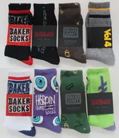 Partihandel-5pais = 10pieces Fashion Jasper Baker Harajuku Sommarstil Tjock Terry Sport Socks Skateboard Bomull Mäns Strumpor