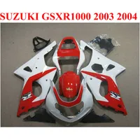 ABS Motobike Zestaw do SUZUKI GSXR 1000 K3 K4 2003 2004 Zestaw targowy GSXR1000 03 04 Czerwone białe niestandardowe wróżki CQ64