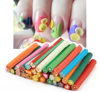 30 pcs cane polymer clay nail art Stickers 3D fruit and flower Cutted rolls stamp decal tip cute printer DIY free shipping
