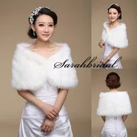 2015 New White Pearl Bridal Wrap Shawl Coat Jackets Boleros Shrugs Regular Faux Fur Stole Capes For Wedding Party 17004 Free Shipping