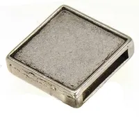 Beads Charms Metal Antique Silver Slide Quadrado DIY Cabochão Conjunto de Jóias de Moda para Pulseiras de Couro 13mm Hole Hole 18mm 50 pcs