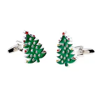 2016 nova moda Natal série Cufflink-árvore de Natal - cor verde