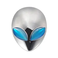 Silber Auto 3D Logo Metall Aliens Auto Truck Motorrad Emblem Abzeichen Aufkleber blaue Augen