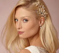 Bridal Hair Accessories Tiaras Hair Pins Lady&#039;s Natural Pearls Fascinators Bridal Wedding Flower 2021 Crystal Headband Hair Clip Pins