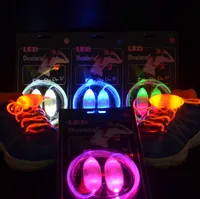 LED Light Shoe Lace Blinkande Fiber Optisk Led Shoelaces Ljuse Ledskor Snörar Mode 3rd Generation Blister Box för Party Disco Dance