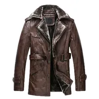 Fall-2016 New Brand Men Genuine Leather fur wool Jacket Coat Man PU Leather Parka Male Outwear Plus Big Size 3XL jaqueta de couro