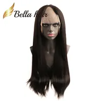 Bellahair 130% 150% U Part Lace Wig with Clips Straight Peruvian Hair Wigs 24inch Long Human Front Adjustable