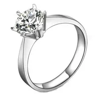 100% 925 Sterling Silver 1CT sona Simulated diamond Infinity anillos de bodas de plata para las mujeres, 14k oro blanco sólido plateado anillo de bodas