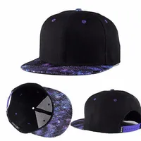 도매 - 패션 남자 여자 갤럭시 공간 블랙 스냅 백 힙 모자 조정 가능한 야구 모자