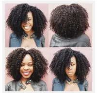 Afro Kinky Curly Clipe em Extensões de Cabelo Humano 4A, 4B, 4C 7pieces 120g / PCS Mongol Clips para mulheres negras afro-americanas G-Fácil