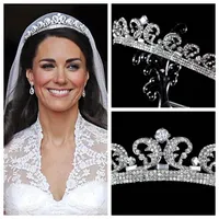 Kate Middleton Tiaras Akcesoria Do Włosów Kryształ Rhinestone Korony Akcesoria ślubne Bridal Crystal Princess Tiaras 2015 Koronna korona