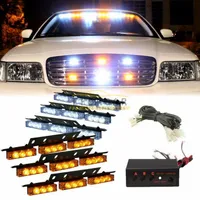 54 LED Truck Car Vehicle Strobe Warning Light/Lightbars for Deck Dash Grill Windshield Headliner White Amber or Amber