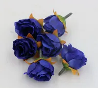 Gran venta ! 500pcs 7 colores Tea Rose Flower Head flores artificiales que adornan las flores (za81)