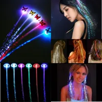 Luminoso Light Up Party Colorido Flash LED Hair Braid Horquilla Luminoso Trenza Fibra óptica Alambre Evento Suministros para fiestas