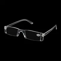 20 stks / partij plastic duidelijke randloze bril presbyopie witte leesbril onbreekbare vrouwen mannen transparante leesbril + 1.00- + 4,00