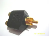 10 pcs Gold Plated RCA Adapter Audio Y Splitter Plug 1 Male to 2 Female
