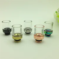 Drip Tips of Metal Mouthpiece Pyrex Glass clear driptip Rainbow for Electronic Cigarette CE4 CE5 T3 glass atomizer Protank mods ego atomizer