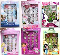 100 scatole / 3000 pezzi del fumetto Ciao Kitty principessa Elsa Trilli per bambini in plastica Anelli, anello bambino - Brand New