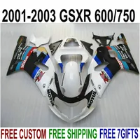 Customize motorcycle parts for SUZUKI GSXR600 GSXR750 2001 2002 2003 K1 white black blue fairing kit GSXR 600 750 01-03 fairings RA91