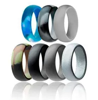 Erkekler için Rahat Erkek Multicolor için Silikon Alyans Esnek Silikon O-ring Düğün Rahat Fit lightweigh Yüzük