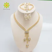 Neue Ankunft Mode Gold Überzogene Perlen Kragen Halskette Ohrringe Armband Feine Ringe Sets Party Kostüm Für Frauen