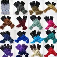 Ombre Synthétique Tressage Cheveux Crochet Tresses Twist 24 pouces 100g Ombre Deux Tons Jumbo Tresses Extensions de Cheveux Plus de Couleurs