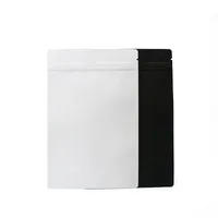 Matt Branco / Preto Alumínio Auto selagem do saco da parte inferior lisa metálica Mylar preto Zip Bag Food embalagem saco LX1881