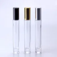 High-end reisvulbare glas parfum roll-on lege fles 10 ml cosmetische roller verpakking voor oogcrème rollen