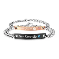 Moda seu rei e sua rainha casal pulseiras para mulheres homens sua besta sua beleza personalizado pulseira 2019 presente da jóia