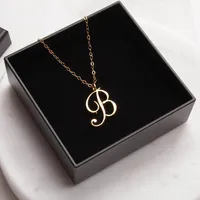 1pcs Monogram 26 English Initial name Alphabet pendant Necklace Tiny Letter B Charm Metal Engagement friend woman mother family gifts jewelry