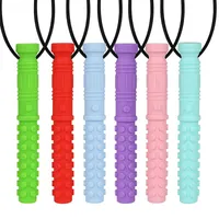 Sensory Chew Necklace Actualización Textured Sabre Masticar Colgante Dientes de silicona Motor oral Mask Toys Chalklery Collar para niños infantiles