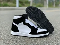 Topkwaliteit 1 Hoge OG zwart wit panda man basketbal designer schoenen nieuwste i zwarte metall goud witte vrouw mode sneakers met doos