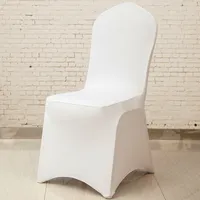 50pcs ziyafet beyaz spandeks elastik sandalye kapakları slipcover evrensel düğün otel dekor parti katlanır sandalye koltuk kapağı kutusu
