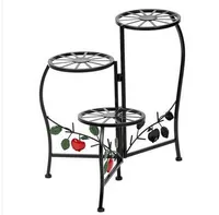 Wholesales Free shipping Flower Pot Metal Plant Stand Rack Paint Painted Blade Shape 3 Block Plant Stand