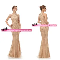 Neue Best Selling auf Lager Meerjungfrau Abendkleid Luxus aus dem Schulterball Kleid Afrikaner Vestido de Noche Formal Pageant Party Kleid