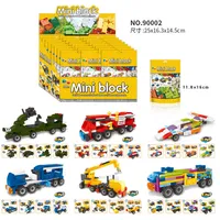 24 Boxen in einem Satz 6 Arten von zusammengebauten Autopartikeln zusammengebaut Baustein Kunststoff DIY Kinder Pädagogische Spielzeug