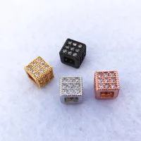 Jóias Feitas À Mão contas geométricas quadradas CZ Zirconia para Braceletes jóias que fabricam Encantos Contas de espaçador Acessórios DIY CT517