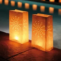 Kaarszakken Papierlantaarn kaars LED-thee lichttassen vlambestendig papier voor BBQ Party bruiloft receptie feest en evenementen decoratie