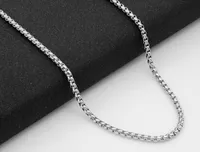 316 Stainless Steel Necklace Square Pearl Necklace Titanium Steel Jewelry Chain 3MM Rough Chain WL489