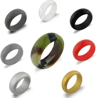 Partihandel Silikon Bröllopsringar Kvinnor Män Hypoallergena O-Ring Band Bekväm LightWeigh Ring för par mode design smycken i bulk