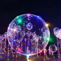 LED Balloons Night Light Up Toys Clear Balloon 3M String Lights Flasher Transparent Bobo Balls Balloon Party Decoration CA11729-1 100pcs