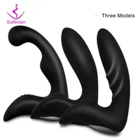 Male "C" Prostate Massager Anal Vibrator Silicone Butt Plug Sex Toys for Women Men Masturbator Anal Toys for Adult Couples Y191219