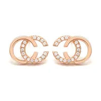 2019 Wholesale Brand Designer Double Letters Earrings Ear Studs Gold Tone Earring For Women Men Wedding Party Jewelry Gift